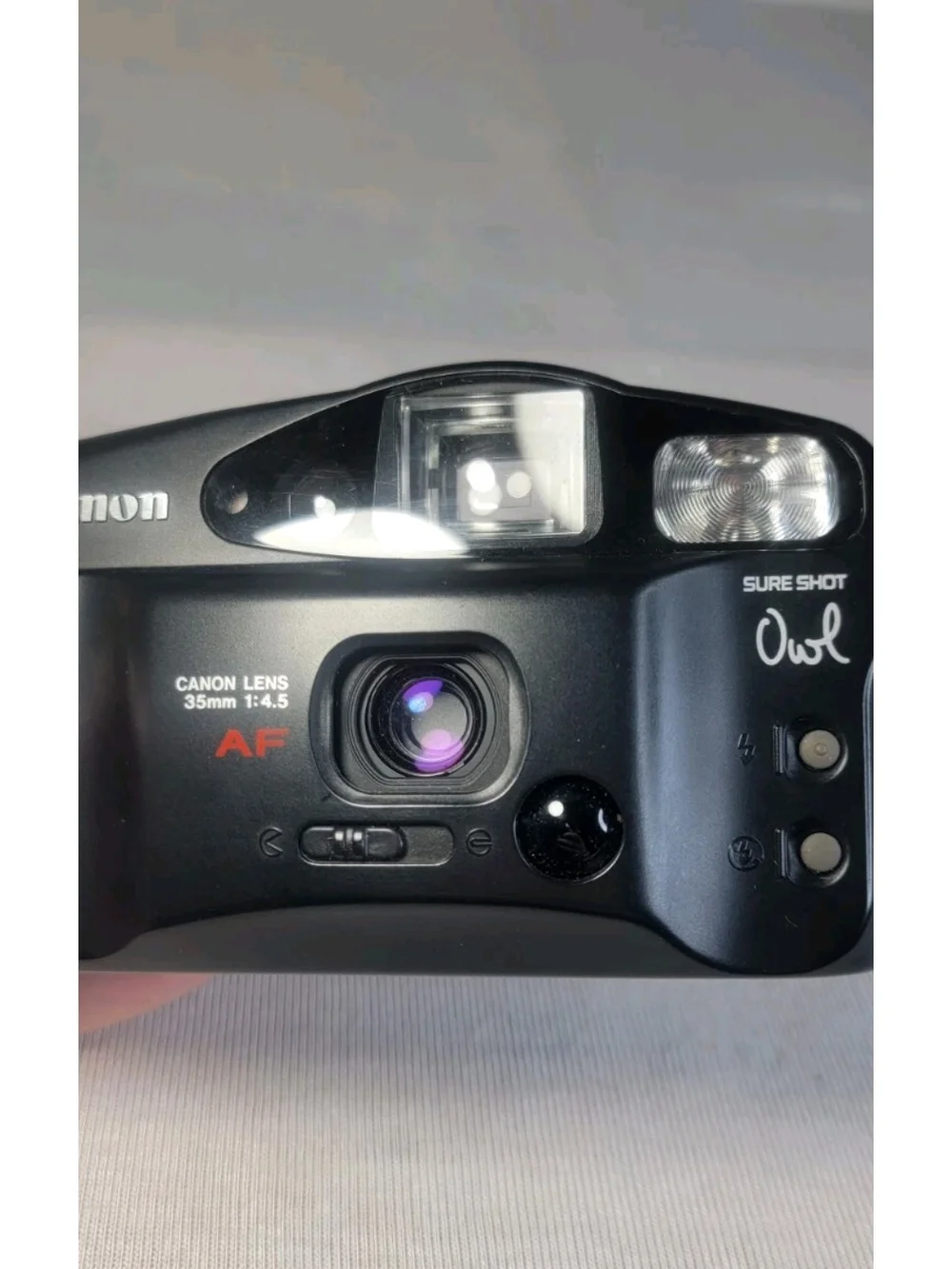 Canon Sure Shot Owl 35mm Film Camera - Black. Tested And Working. GUC. OBO